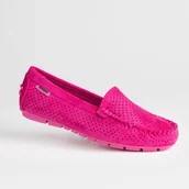 Mokasyny damskie - Mokasyny ażurowe skóra GOODIN GD-FL-200A fuksja slip-on zamsz lekkie 39 - miniaturka - grafika 1