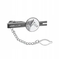 Spinki do mankietów i krawatów - Koń Percheron Spinka do krawata łańcuszek grafika - miniaturka - grafika 1