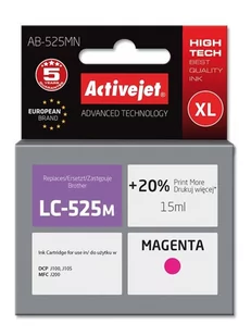 1x Tusz ActiveJet Do Brother LC-525 15ml Magenta - Tusze zamienniki - miniaturka - grafika 1