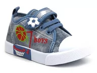 Buty dla chłopców - Trampki dziecięce American Club TEN 13/22 06/22, niebieskie z piłką - AMERICAN CLUB - miniaturka - grafika 1