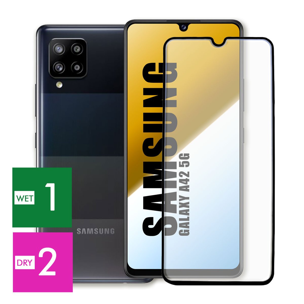 SZKŁO 5D DO SAMSUNG GALAXY A42 5G SZYBKA OCHRONNA PEŁNE CAŁY EKRAN PANCERNE