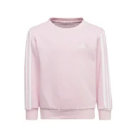 Bluzy dla dziewczynek - Bluza dziecięca adidas  Essentials 3-Stripes Crew Neck Clear Pink 122 cm - miniaturka - grafika 1