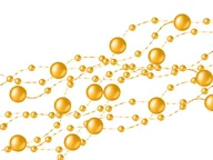 Ozdoby bożonarodzeniowe - [13013] Girlanda perłowa perełki złote 3szt - miniaturka - grafika 1