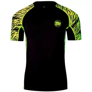 WarHouse Rashguard Small Logo Neon Krótki Rękaw Black - Kimona, stroje i obuwie - miniaturka - grafika 1