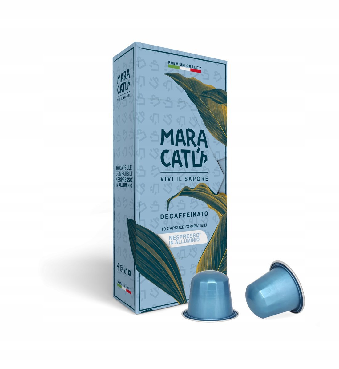 KAPSUŁKI Nespresso ALUMINIOWE Kawa Bezkofeinowa DECAFINATO MARACATU 10 szt.