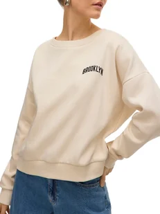 VERO MODA KREMOWA BLUZA Z NAPISEM BROOKLYN I NY M 6BA - Bluzy damskie VERO MODA KREMOWA BLUZA Z NAPISEM BROOKLYN I NY M 6BA - Bluzy damskie - miniaturka - grafika 1