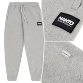 Dresy męskie - Spodnie dresowe bawełniane męskie Manto Label Szary Melanż r. L - miniaturka - grafika 1