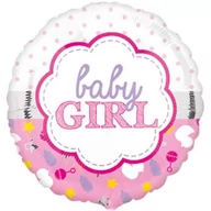 Baby shower i roczek - Amscan Balon foliowy "Baby Girl", różowy, 17" RND 33643 - miniaturka - grafika 1