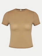 Koszulki i topy damskie - Dorina T-Shirt Noa FXTO0015MI116 Brązowy Slim Fit - miniaturka - grafika 1