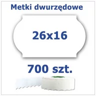 Cenówki - Metki dwurzędowe 26x16 białe, fala 3500szt - miniaturka - grafika 1