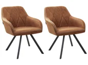 Krzesła - Beliani Zestaw do jadalni 2 krzesła złoty brąz MONEE - miniaturka - grafika 1