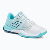 Buty sportowe damskie - Buty do tenisa damskie Babolat Jet Mach 3 All Court white/angel blue - miniaturka - grafika 1