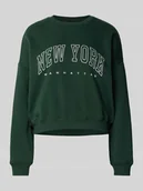 Bluzy damskie - Bluza o luźnym kroju z mieszanki bawełny model ‘SWEAT’ - miniaturka - grafika 1