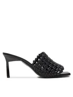 Klapki i japonki damskie - Calvin Klein Klapki Heel Mule Sandal 70 Latt HW0HW02144 Czarny - miniaturka - grafika 1
