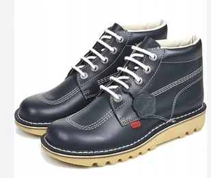 KICKERS MŁODZIEŻOWE BOTKI SKÓRZANE Z LOGO 37 ŻTF - Botki damskie - miniaturka - grafika 1