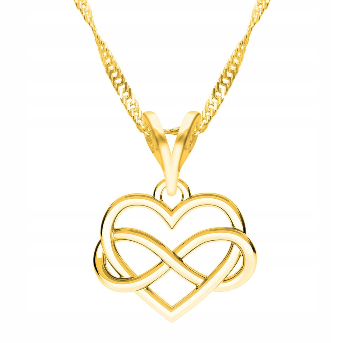 Złoty Naszyjnik z Nieskończonością Znakiem Nieskończoności SREBRO 925