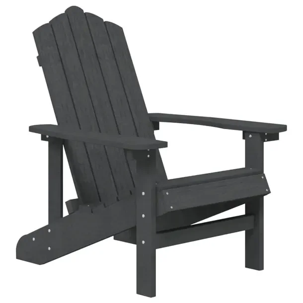 Krzesło ogrodowe Adirondack z HDPE, antracytowe, 73x83x92 cm