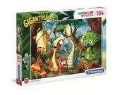 Puzzle - Clementoni Puzzle 104 Super kolor Gigantosaurus - miniaturka - grafika 1