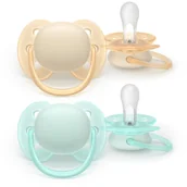 Smoczki uspokajające - Philips Avent Ultrasoft SCF091/40 0-6 m smoczek Neutral 2 szt. - miniaturka - grafika 1
