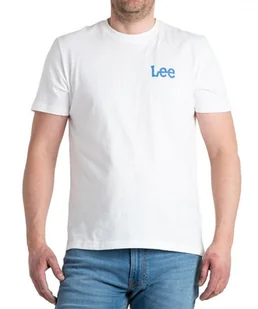 LEE MEDIUM WOBBLY TEE MĘSKI T-SHIRT KOSZULKA LOGO NADRUK BRIGHT WHITE LL04FQLJ 112331451 - Lee - Koszulki męskie - miniaturka - grafika 1