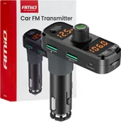 Transmitery FM - Transmiter samochodowy fm 2×usb-a 1×usb-c mircosd 12v 24v amio-04653 - miniaturka - grafika 1