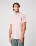 Koszule męskie - Koszula Męska Wrangler Ss 1Pkt Shirt Silver Pink W5J7Loxtu-M - miniaturka - grafika 1