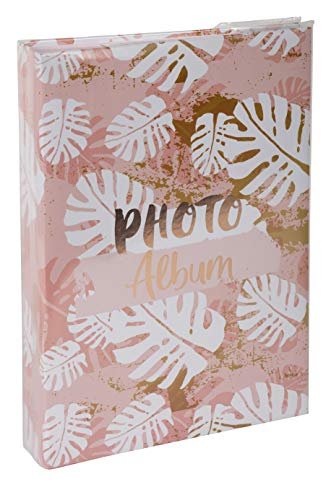 Exacompta - Ref 62223E - Kwiatowy album fotograficzny w oprawie - rozmiar 225 x 220 mm, 100 stron z plastikowymi kieszeniami, mieści do 200 zdjęć - jasna okładka holograficzna