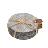 Obrusy i serwetki - Podkładki Felt 6 szt. grey, ⌀ 10 cm - miniaturka - grafika 1
