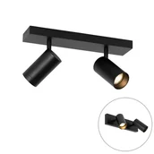 Lampy sufitowe - QAZQA Nowoczesny reflektor sufitowy czarny regulowany 2-punktowy - Jeana Luxe - miniaturka - grafika 1