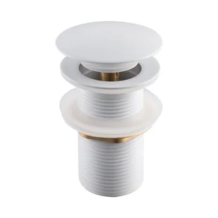 Korek umywalkowy mosiężny Klik Klak model A uniwersalny do umywalki 1/4 cala bez przelewu biały - Korki do umywalek Korek umywalkowy mosiężny Klik Klak model A uniwersalny do umywalki 1/4 cala bez przelewu biały - Korki do umywalek - miniaturka - grafika 1