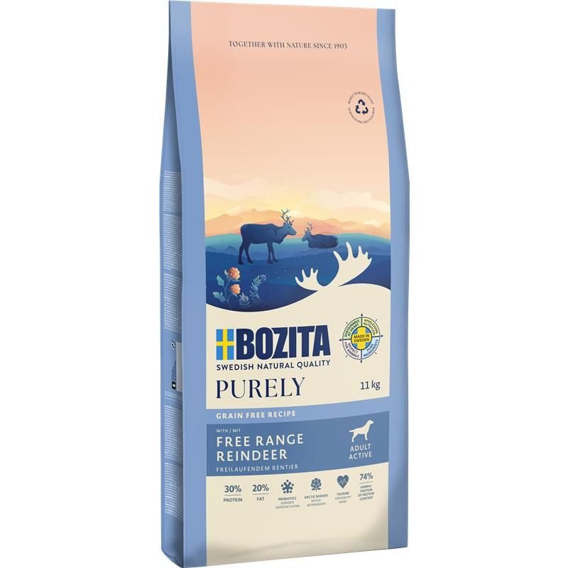 Bozita Dog Purely Adult Active Grain Free, renifer - 11 kg