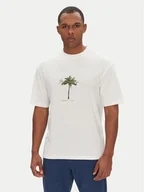 Koszulki męskie - HUGO T-Shirt Duwom 50538972 Écru Relaxed Fit - miniaturka - grafika 1