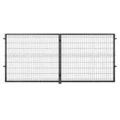 Bramy garażowe - NATERIAL Brama dwuskrzydłowa Modus 4x1.7 m czarna - miniaturka - grafika 1