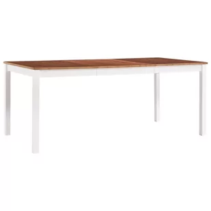 vidaXL Stół do jadalni, biało-brązowy, 180x90x73 cm, drewno sosnowe - Stoły - miniaturka - grafika 1