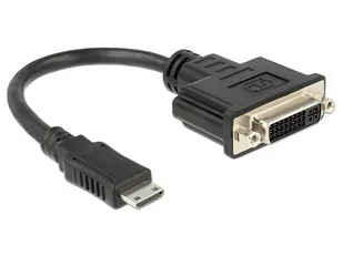 Delock Przejściówka adapter HDMI DVI 65564 [1x Złącze męskie mini HDMI 1x Złącze żeńskie DVI 29-pin] Wykonanie złącza proste - Złącza, przejściówki, adaptery - miniaturka - grafika 2