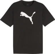 Koszulki męskie - Koszulka męska Puma Team Rise Logo Jersey Cotton czarna 658705 03 S - miniaturka - grafika 1