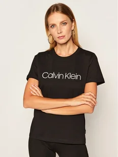 Calvin Klein T-Shirt Core Logo K20K202142 Czarny Regular Fit - Koszulki i topy damskie - miniaturka - grafika 1