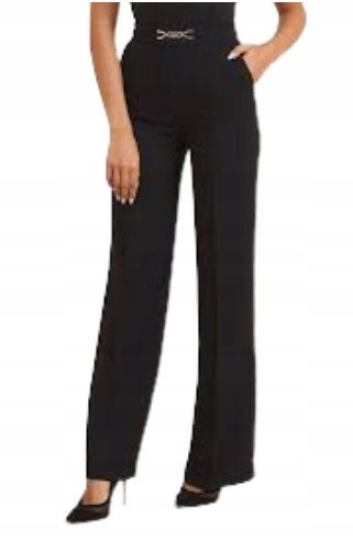 GUESS CZARNE SPODNIE ELEGANCKIE PROSTE ZASZEWKI 40 2CC