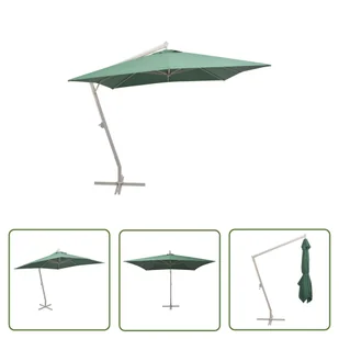 The Living Store Parasol ogrodowy - wiszący - 300 x 300 cm - aluminiowy - zielony - Parasol Wiszący - Parasole ogrodowe - miniaturka - grafika 1