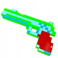 Klocki - PISTOLET Z GRY MINECRAFT PIXEL EFEKTY DŹWIĘKOWE ŚWIECI REWOLWER PIXELOWY - miniaturka - grafika 1
