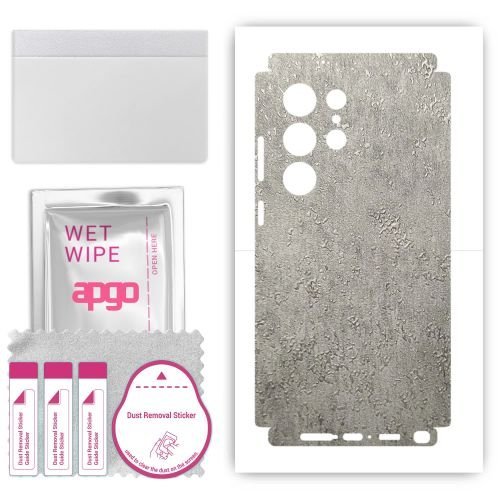 folia naklejka skórka strukturalna na TYŁ+BOKI do Samsung Galaxy S23 Ultra - Beton - apgo SKINS