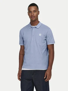 Only & Sons Polo Fletcher 22024827 Błękitny Regular Fit - Koszulki męskie - miniaturka - grafika 1