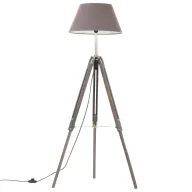 Lampy stojące - Szara lampa podłogowa z drewna tekowego - P849-Verino - miniaturka - grafika 1