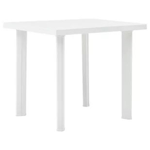 vidaXL Stół ogrodowy, biały, 80 x 75 x 72 cm, plastikowy - Stoły ogrodowe - miniaturka - grafika 1