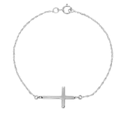 Bransoletki - Bransoletka ze srebrnym krzyżykiem na łańcuszku - Lilou - miniaturka - grafika 1
