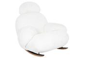 Fotele - King Home Fotel bujany PLUSH FUR biały na płozach KH0101009575 - miniaturka - grafika 1