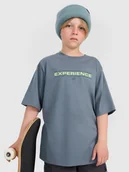 Koszulki dla chłopców - 4F T-shirt oversize z nadrukiem chłopięcy - turkusowy 122/128 (6-8 lat) - miniaturka - grafika 1