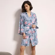 Szlafroki damskie - Szlafrok z motywem kwiatowym - 3 M - miniaturka - grafika 1