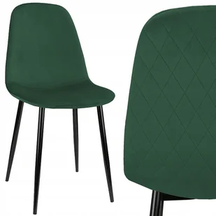 Krzesło Tapicerowane Do Salonu Welurowe Nowoczesne Do Jadalni Pikowane - Krzesła - miniaturka - grafika 1
