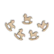 Scrapbooking - EKO-DECO, drewniane koniki na biegunach, 5 sztuk - miniaturka - grafika 1